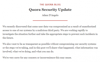 美版“知乎”Quora发生数据泄露事件 影响人数达1亿