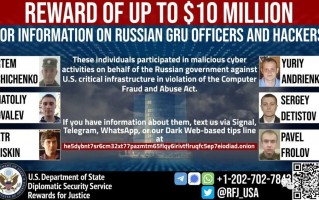 为保护关键基础设施，美国悬赏1000万美元搜寻俄罗斯网络罪犯